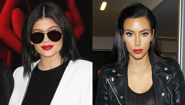 Kylie Jenner Is Identical To Kim Kardashian With Black Hair Red Lips Hollywood Life