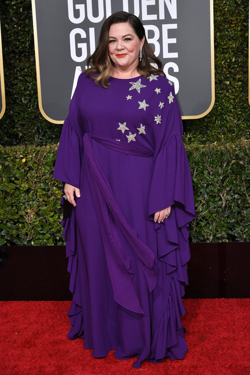 Melissa McCarthy’s Dress At Golden Globes 2019 — See Her Purple Look