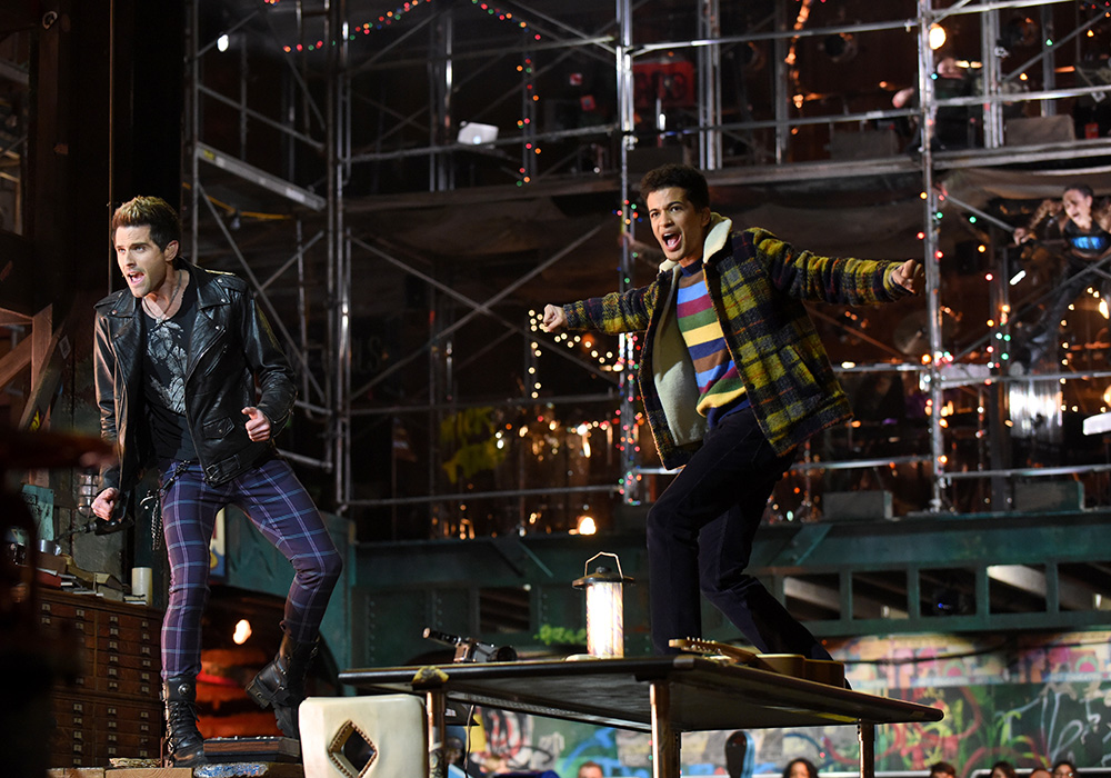 RENT: L-R: Brennin Hunt and Jordan Fisher in RENT airing Sunday, Jan. 27 (8:00-11:00 PM ET LIVE/PT TAPE-DELAYED) on FOX. ©2019 Fox Broadcasting Co. CR: Ray Mickshaw/FOX