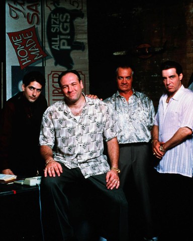 Editorial use only. No book cover usage.Mandatory Credit: Photo by Anthony Neste/Hbo/Kobal/Shutterstock (5886200d)Michael Imperioli, James Gandolfini, Tony Sirico, Steve Van ZandtThe Sopranos - 1999HboUSATelevisionOpera