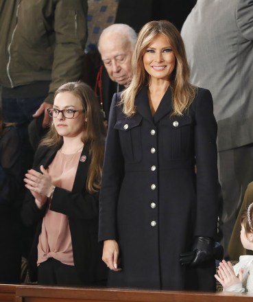 US First Lady Melania Trump arrives before US President Donald J. Trump delivers his second State of the Union address from the floor of the House of Representatives on Capitol Hill in Washington, DC, USA, 05 February 2019.
US President Donald J. Trump delivers his second State of the Union address, Washington, USA - 05 Feb 2019