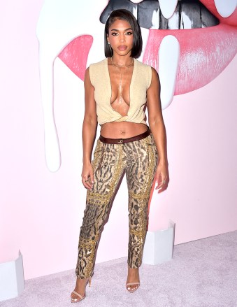 EXCLUSIVE: Lori Harvey nearly suffers a wardrobe malfunction as she is seen attending Kylie Jenners 'Kylie Cosmetics' launch at 'Ulta Beauty' in West wood, CA. 24 Aug 2022 Pictured: Lori Harvey. Photo credit: TheRealSPW / MEGA TheMegaAgency.com +1 888 505 6342 (Mega Agency TagID: MEGA889159_008.jpg) [Photo via Mega Agency]