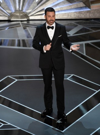Host Jimmy Kimmel speaks at the Oscars, at the Dolby Theatre in Los Angeles
90th Academy Awards - Show, Los Angeles, USA - 04 Mar 2018