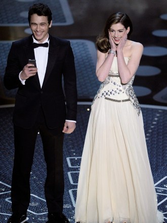 James Franco, Anne Hathaway Co-hosts James Franco and Anne Hathaway are seen during the 83rd Academy Awards show, in the Hollywood section of Los Angeles
83rd Annual Academy Awards - Show, Los Angeles, USA