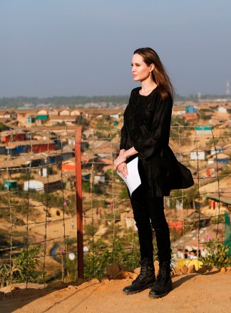 The United Nations High Commissioner for Refugees (UNHCR) special envoy, US actress, film-maker Angelina Jolie during her visit to Kutupalong camp for Rohingya refugees in Teknuf, Cox's bazar in Bangladesh, 05 February 2019. According to the local media Angelina Jolie is in Bangladesh on a three-day visit to assess the humanitarian needs and some of the more critical challenges the country is facing as a host.
US actress Angelina Jolie visits Rohingya camp in Bangladesh, Teknuf - 05 Feb 2019