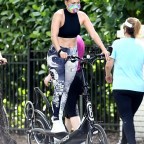 *EXCLUSIVE* Jennifer Lopez gets a hard workout with a ElliptiGo Bike