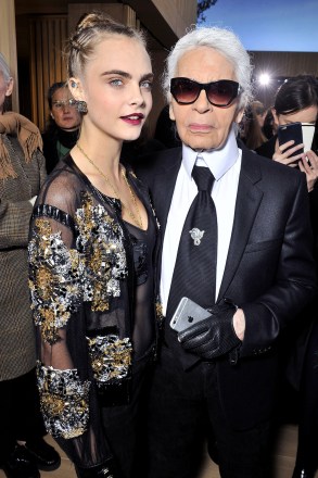 Cara Delevingne and Karl Lagerfeld in the front row
Chanel show, Spring Summer 2016, Haute Couture, Paris Fashion Week, France - 26 Jan 2016