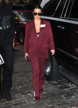 Kourtney Kardashian Vs. Kim's Bra Under Blazer Looks — See Pics