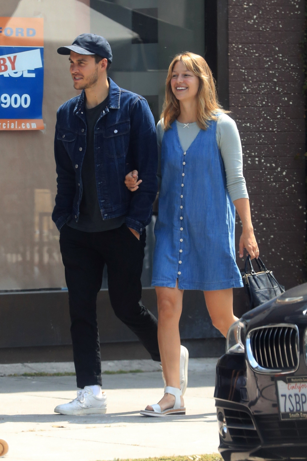 *EXCLUSIVE* Melissa Benoist and her partner Chris Wood are nothing but smiles as the smitten pair leave West Hollywood coffee shop together