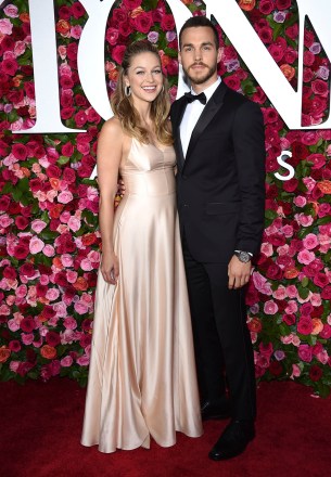 Melissa Benoist, Chris Wood. Melissa Benoist, left, and Chris Wood arrive at the 72nd annual Tony Awards at Radio City Music Hall, in New York
The 72nd Annual Tony Awards - Arrivals, New York, USA - 10 Jun 2018