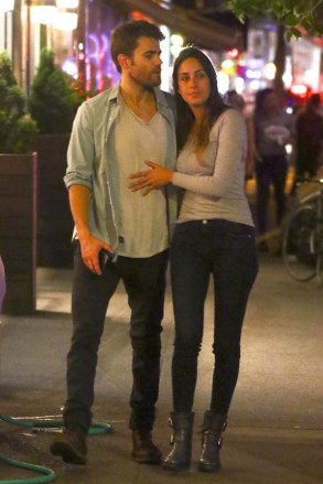 New York, NY  - *EXCLUSIVE*  - Actor Paul Wesley was spotted embracing a mystery woman romantically after a date night dinner at Sant Ambroeus in SoHo, New York. The Vampire Diaries star who split from wife Torrey DeVitto in 2013 was seen sharing some sweet PDA with his date during a night out in NYC.Pictured: Paul WesleyBACKGRID USA 21 JUNE 2018 BYLINE MUST READ: BlayzenPhotos / BACKGRIDUSA: +1 310 798 9111 / usasales@backgrid.comUK: +44 208 344 2007 / uksales@backgrid.com*UK Clients - Pictures Containing ChildrenPlease Pixelate Face Prior To Publication*