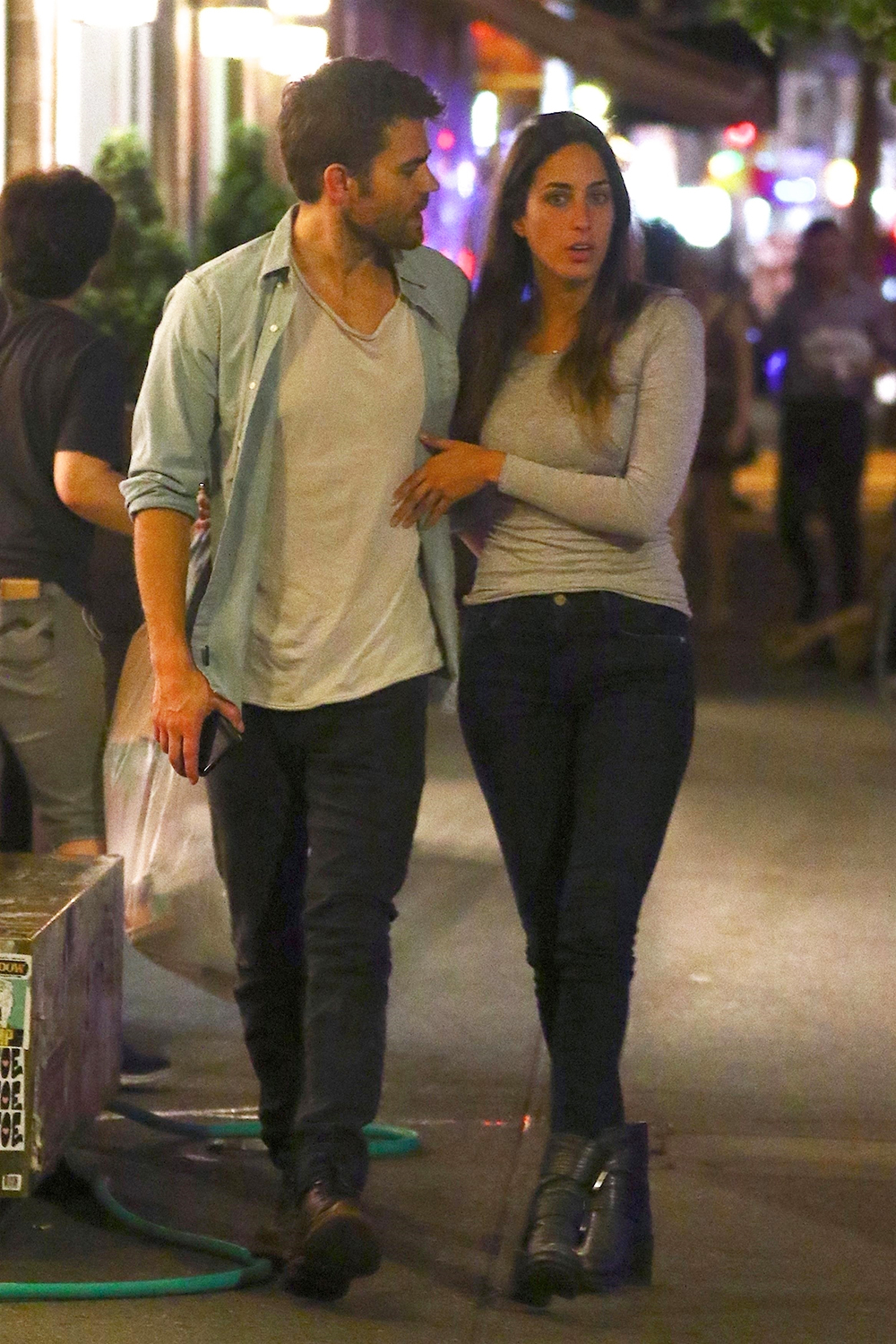 *EXCLUSIVE* Paul Wesley enjoys a romantic dinner date night with a mystery woman in NYC