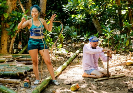 "It Smells Like Success" - Wendy Diaz and David Wright on the premiere of SURVIVOR: Edge of Extinction, Wednesday, Feb. 20 (8:00- 9:00 PM, ET/PT) on the CBS Television Network. Robert Voets/CBS Entertainment  ÃÂ©2018 CBS Broadcasting, Inc. All Rights Reserved.