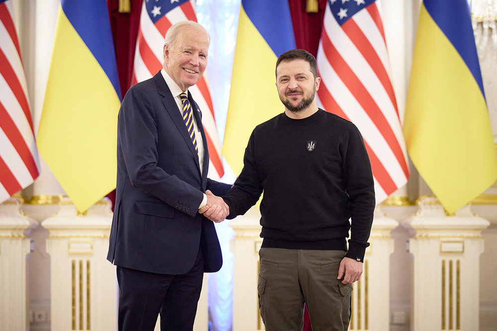 Joe Biden Hugs Zelensky Kyviv