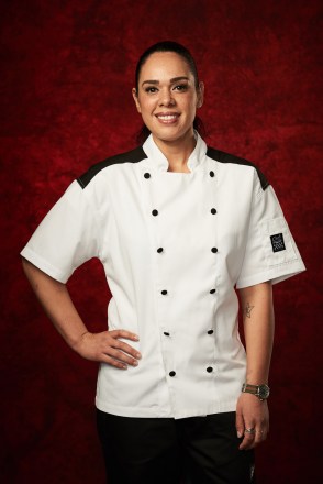 HELL'S KITCHEN: Veteran Ariel Fox. Hometown: Brooklyn, NY. In a HELL’S KITCHEN first, Chef Gordon Ramsay invites eight previous contestants back to the kitchen to battle against eight ambitious rookies for a chance at a life-changing grand prize in the “Rookies vs. Veterans” Season 18 premiere episode of HELL’S KITCHEN airing Friday, Sept. 28 (9:00-10:00 PM ET/PT) on FOX. © 2018 FOX Broadcasting. CR: Michael Becker / FOX.