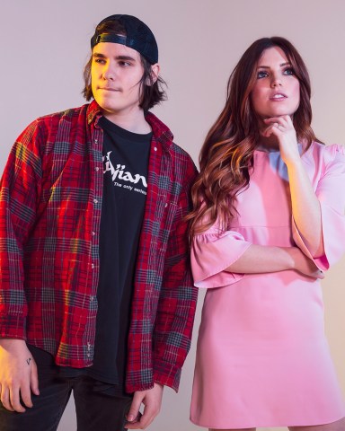 Audien & Sydney Sierota of Echosmith stop by the HollywoodLife studios on March 6, 2019 to promote their new single 'Favorite Sound.'