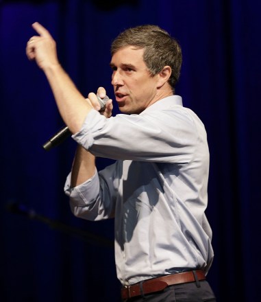 Democratic challenger Beto O'Rourke campaigns during a rally event at The House of Blues in Houston, Texas, USA, 05 November 2018. O'Rourke is challenging incumbent Ted Cruz in a tight and closely watched race in the 06 November general election.
Beto O'Rourke campaigns for US Senate, Houston, USA - 05 Nov 2018