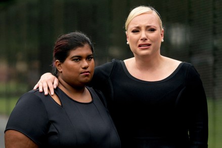 Bridget McCain and Meghan McCain, daughters of Senator John McCain, R-Ariz., watch as Cindy McCain, lays a wreath at the Vietnam Veterans Memorial in Washington,, during a Funeral procession to carry the casket of her husband from the U.S. Capitol to National Cathedral for a Memorial Service. McCain served as a Navy pilot during the Vietnam War and was a prisoner of war for more than five years.
Funeral of John McCain, Washington DC, USA - 02 Sep 2018