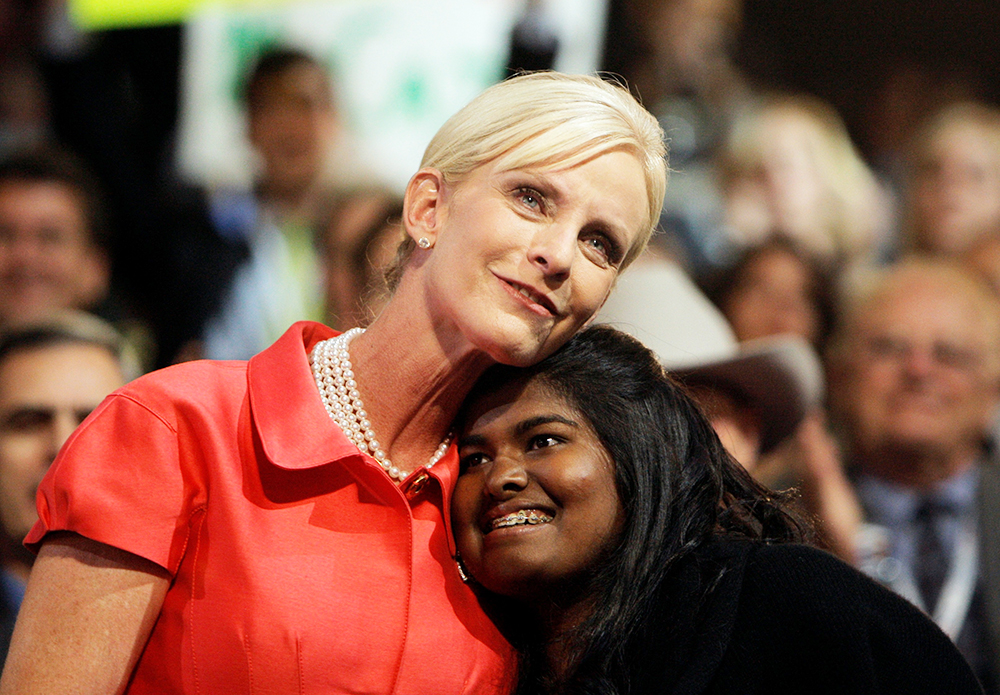 Cindy McCain, Bridget McCain. Cindy McCain, wife of Republican presidential candidate Sen. John McCain, R-Ariz., embraces their adopted daughter, Bridget, right, during the Republican National Convention in St. Paul, Minn
Republican Convention, St. Paul, USA - 2 Sep 2008