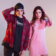 Audien & Sydney Sierota of Echosmith stop by the HollywoodLife studios on March 6, 2019 to promote their new single 'Favorite Sound.'