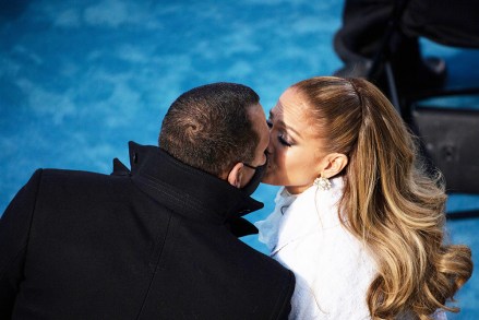 UNITED STATES - January 20: Jennifer Lopez kisses fiancé Alex Rodriguez after performing during the inauguration of Joe Biden on the West Front of the U.S. Capitol in Washington. (Photo by Caroline Brehman/CQ Roll Call)
Biden Sworn-in as 46th President of the United States, Washington, District of Columbia, USA - 20 Jan 2021