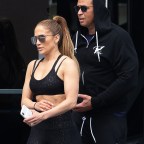 Jennifer Lopez Shows Off Her Gym Body And Her Huge Diamond Engagement Ring As She Leaves A Gym With Alex Rodriguez.