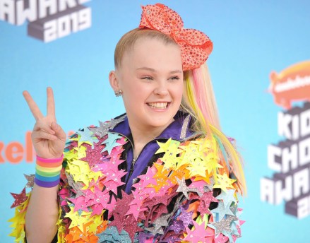 JoJo Siwa arrives at the Nickelodeon Kids' Choice Awards on Saturday, March 23, 2019, at the Galen Center in Los Angeles. (Photo by Richard Shotwell/Invision/AP)