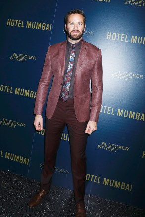 Armie Hammer
Bleecker Street and ShivHans Pictures host a special screening of 'Hotel Mumbai', Arrivals, New York, USA - 17 Mar 2019