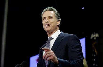Lt. Gov. Gavin Newsom, a Democrat, addresses an election night crowd after he defeated Republican John Cox to become the 40th governor of California, in Los Angeles Election 2018 Governor Newsom California, Los Angeles, USA - 06 Nov 2018
