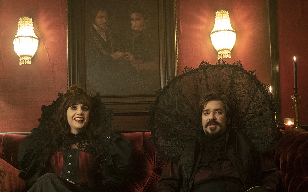 WHAT WE DO IN THE SHADOWS -- "Pilot" -- Season 1, Episode 1 -  Pictured (l-r): Natasia Demetriou as Nadja, Matt Berry as Laszlo. CR: Byron Cohen/FX