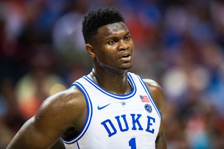 Duke Blue Devils forward Zion Williamson (1) during the ACC College Basketball Tournament game between the Syracuse Orange and the Duke Blue Devils at the Spectrum Center on in Charlotte, NC
NCAA Basketball Syracuse vs Duke, Charlotte, USA - 14 Mar 2019