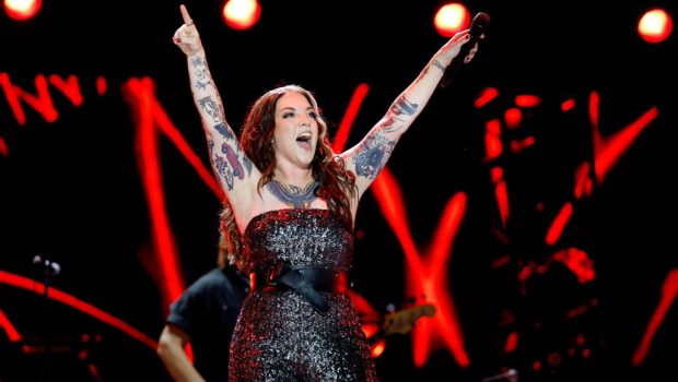 NASHVILLE, TENNESSEE - JUNE 06: Ashley McBryde performs onstage during the 2024 CMA Music festival at the Nissan Stadium on June 06, 2024 in Nashville, Tennessee.  (Photo by Jason Kempin/Getty Images)