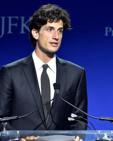 Jack Schlossberg, speaks to attendees during the the 2022 John F. Kennedy Profile in Courage Awards ceremony, at the John F. Kennedy Presidential Library and Museum in Boston Profile in Courage - Cheney, Boston, United States - 22 May 2022