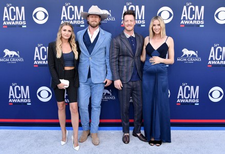 Brian Kelley (LC) and Tyler Hubbard (RC) of Florida Georgia Line with Brittney Marie Cole and Hayley Stommel54th Annual ACM Awards, Arrivals, Grand Garden Arena, Las Vegas, USA - 07 Apr 2019