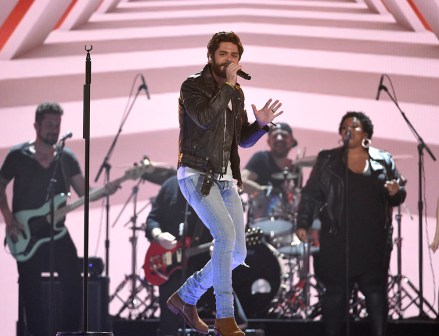 Thomas Rhett performs "Look What God Gave Her" at the 54th annual Academy of Country Music Awards at the MGM Grand Garden Arena on Sunday, April 7, 2019, in Las Vegas. (Photo by Chris Pizzello/Invision/AP)