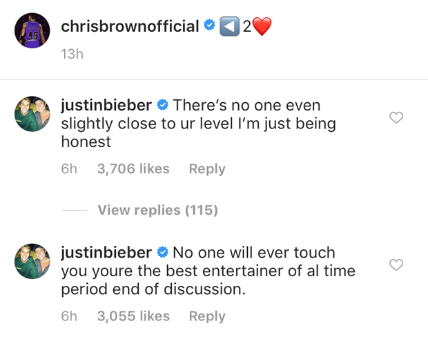 Justin Bieber Chris Brown Comments