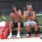 *EXCLUSIVE* Gavin and Kingston take a break during their tennis practice