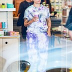 Halsey Keeps A Casual Look  In Tie Dye Ensemble While Out For A Coffee Run In Los Angeles