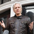 Julian Assange . Wikileaks Fugitive Julian Assange Pictured On The Balcony Of The Equadorian Embassy In Central London Where He Has Been Living For Nearly Five Years After Swedish Prosecutors Said They Would Not Pursue Rape Charges Against Him. See S