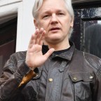 Julian Assange . Wikileaks Fugitive Julian Assange Pictured On The Balcony Of The Equadorian Embassy In Central London Where He Has Been Living For Nearly Five Years After Swedish Prosecutors Said They Would Not Pursue Rape Charges Against Him. See S