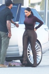 Reality TV Stars Kim and Khloe Kardashian look very fashionable while filming a new episode of KUWK at Sap and Honey Kid Clothing and Toy store in Sherman Oaks, CA!. 22 Jan 2020 Pictured: Kim Kardashian. Photo credit: FIA / MEGA TheMegaAgency.com +1 888 505 6342 (Mega Agency TagID: MEGA591254_004.jpg) [Photo via Mega Agency]