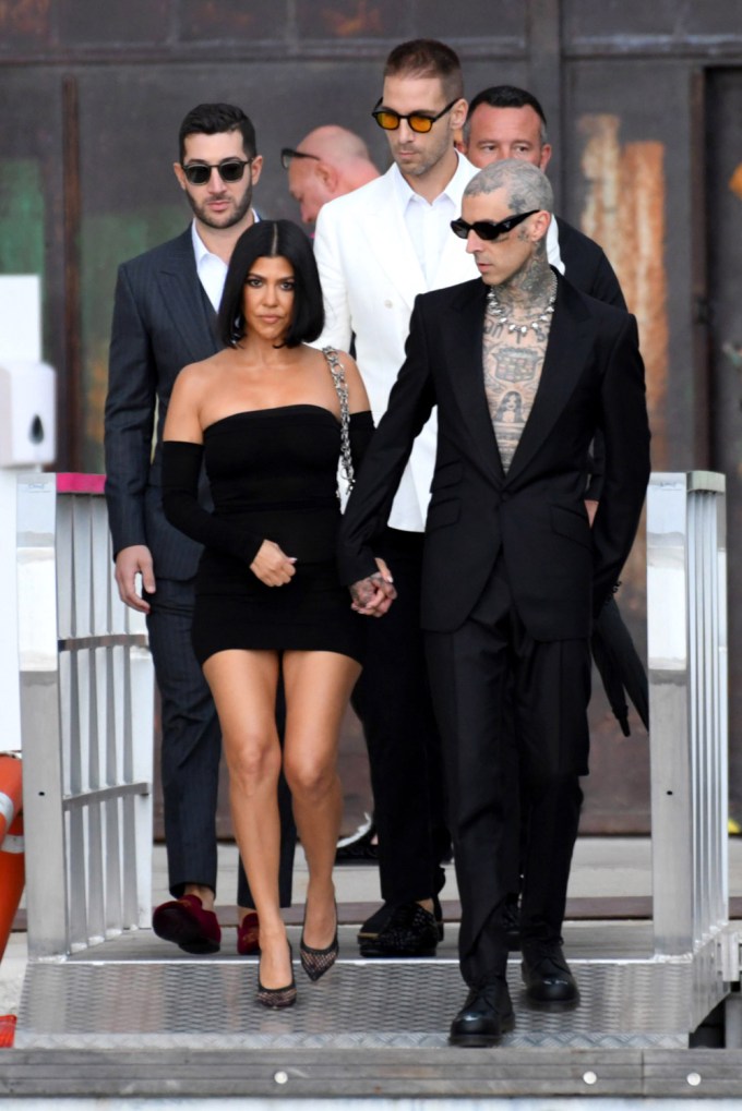 Kourtney Kardashian & Travis Barker looking stylish