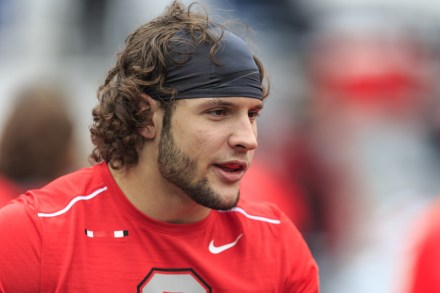 Ohio State Buckeyes defensive lineman Nick Bosa (97) out warming up prior to kickoff at the NCAA football game between the Penn State Nittany Lions & The Ohio State Buckeyes at Ohio Stadium in Columbus, Ohio
NCAA FOOTBALL Penn State vs Ohio State, Columbus, USA - 28 Oct 2017