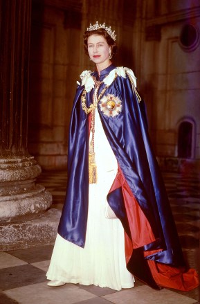 Mandatory Credit: Reginald DavisMandatory Credit: Photo by Reginald Davis/REX/Shutterstock (918888ck)In the Mantle and Robes of the Order of St. Michael and St.George, Queen Elizabeth II leaves St. Paul's Cathedral after the serviceQueen Elizabeth II retrospective