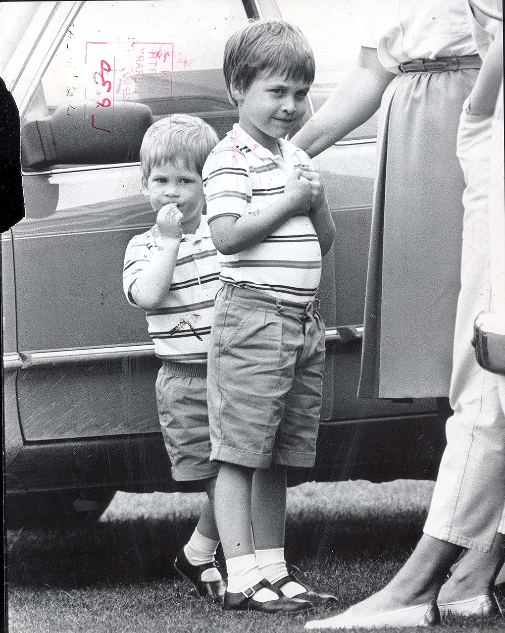 Prince William Early Life June 1987 With Brother Harry At Smiths Lawn Guards Polo Club Windsor ...royalty