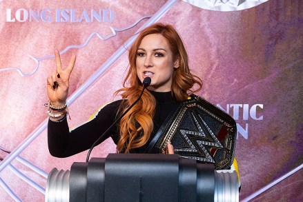 WWE Superstar Becky Lynch visits the Empire State Building to promote WrestleMania 35, in New York
WWE Superstars Visit the Empire State Building, New York, USA - 05 Apr 2019