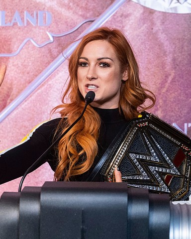 WWE Superstar Becky Lynch visits the Empire State Building to promote WrestleMania 35, in New York
WWE Superstars Visit the Empire State Building, New York, USA - 05 Apr 2019