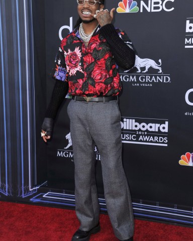 Quavo arrives at the Billboard Music Awards, at the MGM Grand Garden Arena in Las Vegas2019 Billboard Music Awards - Arrivals, Las Vegas, USA - 01 May 2019