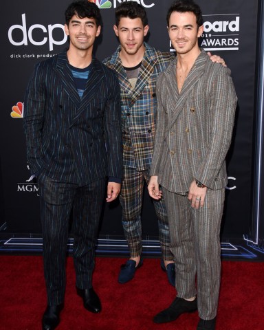 Joe Jonas, Nick Jonas and Kevin Jonas of the Jonas Brothers Billboard Music Awards, Arrivals, MGM Grand Garden Arena, Las Vegas, USA - 01 May 2019