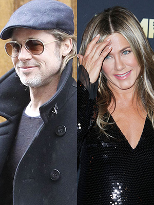 Brad Pitt Jennifer Aniston reacts reunion